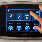 **

A person with limited vision struggles with a touchscreen, with fingers hovering hesitantly over the screen. In the background, a smart thermostat is set to maximum heat. The overall mood is one of frustration and confusion, highlighting the challenges of inaccessible technology. Focus on tactile elements and the contrast between the smooth screen and the person's hands.

**