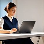A professional individual, fully clothed in a modest business casual outfit, sitting comfortably at a sleek, minimalist desk in a modern home office. The room is bathed in a soft, warm ambient light, mimicking the gentle glow of late afternoon from a smart circadian lighting system. The lighting is subtly integrated into the ceiling, casting a diffused, uniform illumination. Perfect anatomy, correct proportions, natural pose, well-formed hands, proper finger count, natural body proportions, high-resolution, professional photography, safe for work, appropriate content, fully clothed, modest, family-friendly.